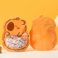 Sacs refermables en forme d'animaux de dessin animé kawaii, sacs d'emballage pour cadeaux et en-cas, pour bonbons, biscuits