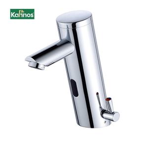 Grifo de Lavabo Moderno Sin Contacto, Personalizable, de Latón Gris, con una Sola Manija, Válvula de Cerámica, Montado en Cubierta, Mezclador de Cascada, Grifería Sanitaria - Product Image 1