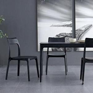 SILLA DE COMEDOR SINTERIOR BLACK ONYX, MADERA DE CAUCAZO SÓLIDA, RESPALDO CURVO ERGONÓMICO, SILLA DE COCINA MODERNA DE MADERA - Product Image 1