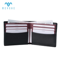 Pabrik kustom kualitas tinggi penuh Grain kulit asli mewah pendek ramping RFID memblokir merek dompet untuk pria