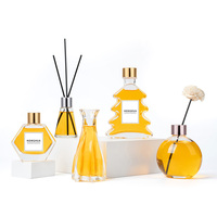 Flacon de recharge pour diffuseur à bâtonnets en verre transparent de qualité supérieure avec coffret cadeau de luxe pour les marques de parfums et d'aromathérapie haut de gamme