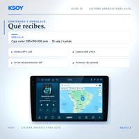 KSOY Android 16 stéréo avec connexion 4G LTE et faisceau de câblage Bluetooth 5.4 et protecteur d'écran