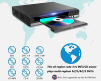Lecteur CD Super Mini d'Origine, Débloqué Toutes Régions, avec Télécommande, Écran Plastique 1080P de 3,5 Pouces pour Usage Domestique