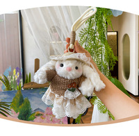 Porte-clés pendentif ours en peluche super doux pour couple, idéal pour sac à dos - Jouet anti-stress