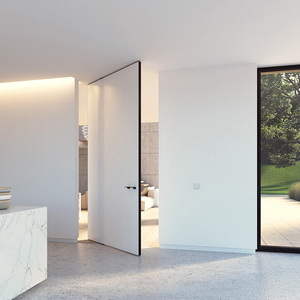 <span class=keywords><strong>Porte</strong></span> pivotante extérieure avant en <span class=keywords><strong>bois</strong></span> et verre avec design graphique artistique, verre trempé moderne, portes en acier inoxydable pare-balles JBD - Product Image 5