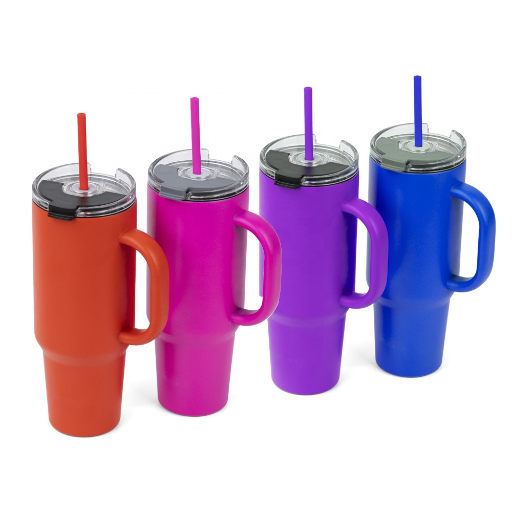 Уличная кружка с двойной стенкой, термостакан из нержавеющей стали с ручкой, с логотипом на заказ, 30 унций 40 унций, для путешествий