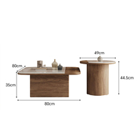 Table basse moderne en marbre pour salon, style Wabi-sabi haut de gamme, table basse design en bois de noyer, ensemble de tables basses carrées