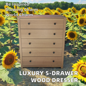 Cassettiera Moderna di Lusso a 5 Cassetti, Mobile Contenitore in Legno per Camera da Letto o Ingresso - Product Image 3