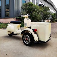 Mini-remorque alimentaire mobile électrique compacte à 3 roues pour la vente de glaces et desserts, avec grand espace de rangement, idéale pour les parcs et les plages