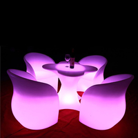 Télécommande brillant disco dj RVB couleur changeante led ensemble table et chaise de beauté