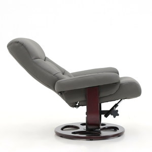 Geeksofa Leather Swivel <strong>Chair</strong> <strong>Reclinable</strong> Leisure <strong>Chair</strong> With <strong>Footstool</strong> 8 Points Vibration Massage <strong>and</strong> Heating Functions - Product Image 3