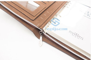 Túi Đựng Tài Liệu 3 Vòng Có Khóa Kéo Bằng Da PU In Chữ Kích Thước Hợp Pháp Kèm Bảng Viết - Product Image 5