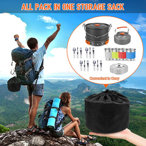 <span class=keywords><strong>Set</strong></span> da Cucina da Campeggio Ultraleggero Pieghevole da 22 Pezzi per 4 Persone, Kit Attrezzatura da Campeggio con Pentola e Bollitore per Caffè - Product Image 4