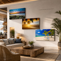 Impression murale Coucher de soleil côtier, Tableau de paysage marin tropical pour Salon, Maison de plage, Hôtel, Complexe hôtelier, Intérieurs modernes
