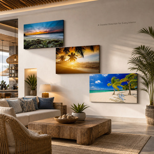 Impresión Artística de Atardecer Costero, Cuadro de Paisaje Marino Tropical para Sala de Estar, <span class=keywords><strong>Casa</strong></span> de Playa, Hotel, Resort, Interiores Modernos - Product Image 2