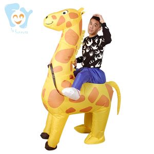 Costume d'Halloween unisexe pour adultes, mascotte d'animaux qui marchent, déguisement de girafe gonflable - Product Image 1