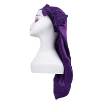Bonnet long en soie pour dormir, bonnet en satin pour cheveux longs bouclés, tresse, locs, dreads, bonnet de sommeil extra large pour femme