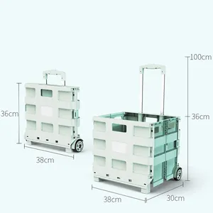 Small Mini Foldable Supermarket Folding Shopping Cart Trolley For Supermarket