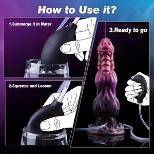 Phantom <span class=keywords><strong>Wolf</strong></span> Fantasy Alien Monster Animal Dog Knot Squirting Anal Dildo Strong Suction Cup Soft Silicone Waterproof Adult Sex - Product Image 2