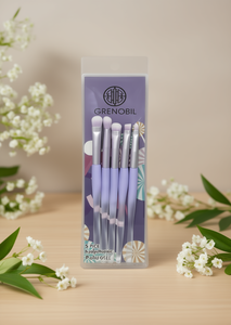 Set di pennelli per trucco Grenobil, 5 pezzi, pelo sintetico, manico in plastica, ghiera rotonda per l'applicazione del trucco - Product Image 2