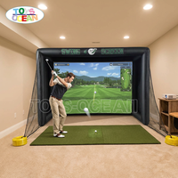 Écran de projection portable et durable pour simulateur de golf gonflable |   Pompe à air électrique pour structure de golf gonflable à montage rapide