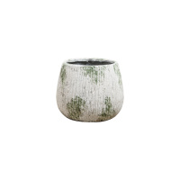 Grandes jardinières circulaires en ciment vintage pour intérieur/extérieur, avec trou de drainage, auto-arrosantes, durables, écologiques, 8L, sculptées à la main, pour la maison