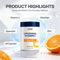 Capsules de Vitamine C Liposomale Ultra Puissantes pour le Soutien Immunitaire et Antioxydant, Mélange de Vitamine C, Quercétine, Cynorrhodon et Zinc