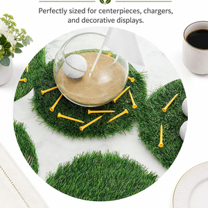 Sousplats de Grama Artificial para Decoração de Festas de Golfe, Centros de Mesa Adequados para Mesas de Jantar, Sousplats de Grama Artificial Verde - Product Image 5