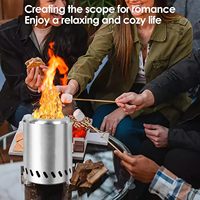 En gros Brasero d'extérieur portable en acier, sans fumée, pour table, avec support pour bois de chauffage, modèle Solo