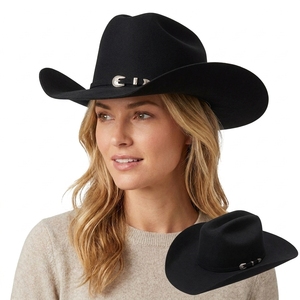 <span class=keywords><strong>Sombrero</strong></span> Plano de Moda al por Mayor para Hombre, Estilo <span class=keywords><strong>Vaquero</strong></span>, de Tweed para Chicas Jóvenes, 100% Fieltro de Lana o Fedora - Product Image 5