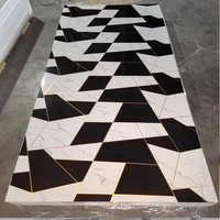 Feuille de marbre UV en PVC de 4x8 pieds, feuille d'or, panneau mural alternatif étanche, panneau de marbre de 3mm avec adhésif 3M