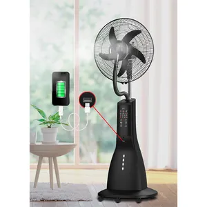 Ventilateur à panneau solaire rechargeable de 16 pouces à piles avec moteur à courant continu sans balais à distance