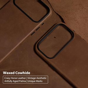 Оригинальный кожаный чехол Crazy Horse для <span class=keywords><strong>iPhone</strong></span> 17/17 Pro/17 Pro Max - Винтажный магнитный чехол с выдвижной крышкой - Оптовая продажа, индивидуальный заказ OEM - Product Image 6