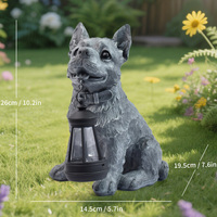 Aangepaste zonne-energie lamp Buitendecoratie Huisdier Harsen Hondenbeeld voor Tuin Patio Ornament Harsen Handwerk