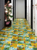 Carreaux de céramique émaillés Red Art Nianga, style Europe du Nord, 200x200, imitation pierre, texture plaquée or, antidérapants, faible absorption d'eau