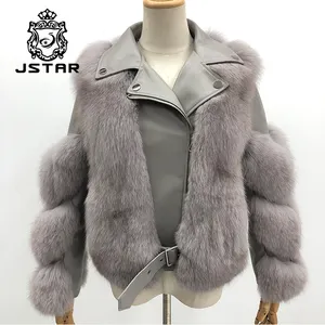 Fashion thick fox fur coat women fox fur leather coat fasion women ladys natural real fox fur coat