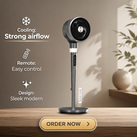 Nouveau modèle 2026 – Ventilateur DC à moteur BLDC oscillant 3D, fonctionnement silencieux, contrôle 3 vitesses et télécommande, circulation d'air puissante, en plastique