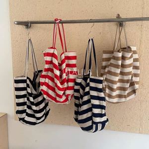Custom Eco-Friendly Canvas Tote <b>Bag</b> 2025 Reusable Shoulder Closure Outdoor Shopping Lunch Travel Students' <b>Gift</b> Stripe BPA Free - Product Image 4