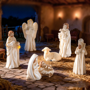 Miniature Nativity Ornaments Hand-painted <strong>Resin</strong> <strong>Figurines</strong> for Desktop and Micro Landscape Decor Religious Gift - Product Image 1