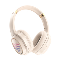 Headphone Nirkabel Over Ear 5.3 Lampu RGB Tujuh Warna 50 Jam Waktu Putar Bass Berat Headset untuk Ponsel K36