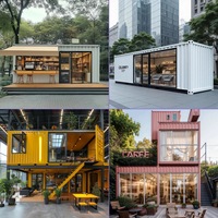 Kiosque de café préfabriqué modulaire en conteneur de 40 pieds, structure en acier, design intelligent et écologique, personnalisable