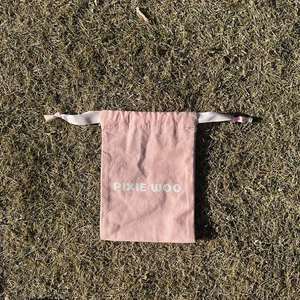 Personalised Eco Friendly Small Cotton <b>Drawstring</b> <b>Pouch</b> Pink Color Cotton Dust Proof <b>Pouch</b> - Product Image 4