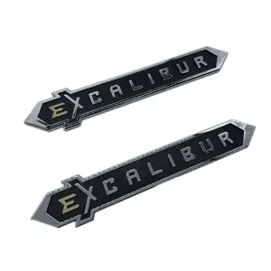 EXCALIBUR krom 3D araba logosu Sticker rozet amblem Toyota Land Cruiser FJ200 dış aksesuar