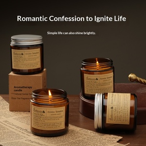 Smokeless Romantic Scented <b>Candle</b> Handmade Amber Glass Container Niche Home Decor Birthday <b>Gift</b> - Product Image 4
