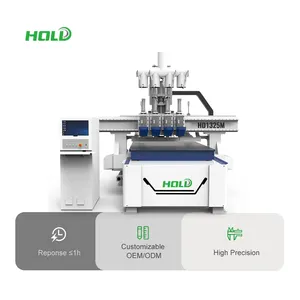 Hold 4 Heads Atc Cnc Router Machinr 6kw 4 Spindles Wood Drilling Cutting Cabinet Making Atc Wood Router Price