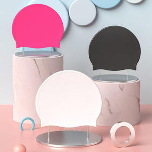 Bonnet de bain en silicone, couleur unie, unisexe, imperméable, pour la natation et les sports nautiques - Product Image 2