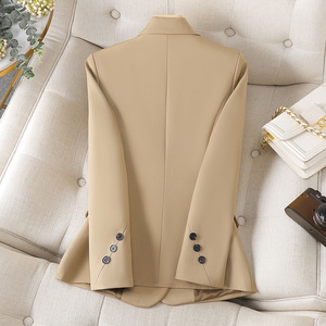 White Women's Blazer Jacket Slim Fit Solid Color Polyester Anti-Wrinkle Spring Autumn Style - Product Image 4