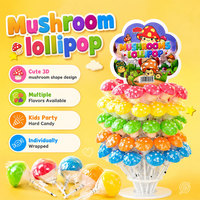 Schattige paddenstoel-lollipop 3D paddenstoelvormige snoepjes gemengde kleuren fruitige snoepjes voor kinderfeestjes cadeau bulk