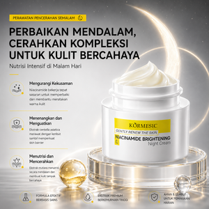 KORMESIC Crema Facial con Niacinamida 10g Certificada por Bpom, Crema de Noche Iluminadora para Todo Tipo de Piel, Blanqueadora e Hidratante - Product Image 3