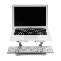 Support d'ordinateur portable universel pliable et réglable LW LW-303 en alliage d'aluminium usiné CNC, couleur argent, pour PC de 10, 11, 13, 15,6 pouces